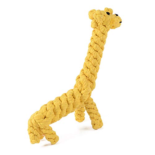 Ruiting Cuerda Mascota de mascar Juguete de la Cuerda del Juguete de la Jirafa Diseño Dental Juguete de Limpieza Interactivo Molar Juguete del Perro de Perrito dentición