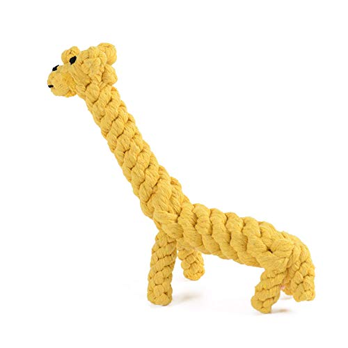 Ruiting Cuerda Mascota de mascar Juguete de la Cuerda del Juguete de la Jirafa Diseño Dental Juguete de Limpieza Interactivo Molar Juguete del Perro de Perrito dentición