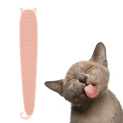 SALUTUYA Cepillo de Lengua para Mascotas Textura de Lengua de Gato Gris y Rosa Hacer Que el Gato se relaje(Morandi Powder)