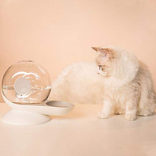 SALUTUYA Dispensador de Agua de Caracol de Burbujas para Mascotas, Cuenco de alimentación para Mascotas, dispensador de Agua para Gatos de 2,8 l, para Gatos y Perros para Alimentar Agua para(Gray)
