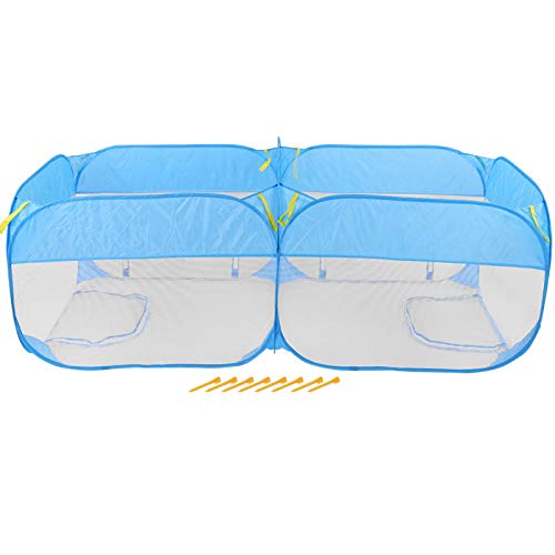 SALUTUYA Gallinero Plegable Azul, Negro para Pollo(Blue)