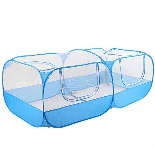 SALUTUYA Gallinero Plegable Azul, Negro para Pollo(Blue)