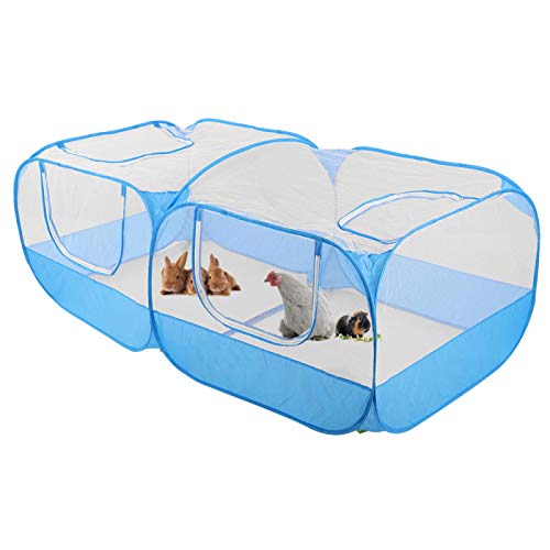 SALUTUYA Gallinero Plegable Azul, Negro para Pollo(Blue)