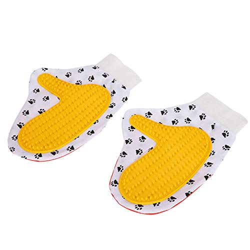 SALUTUYA Guante de Pelo para Mascotas, muñeca Ajustable para Perros y Gatos, Guante de Masaje para baño, Guante de Aseo, adopte Guantes de Goma para Mascotas, para Mascotas de Pelo Largo/Corto /