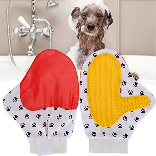SALUTUYA Guante de Pelo para Mascotas, muñeca Ajustable para Perros y Gatos, Guante de Masaje para baño, Guante de Aseo, adopte Guantes de Goma para Mascotas, para Mascotas de Pelo Largo/Corto /