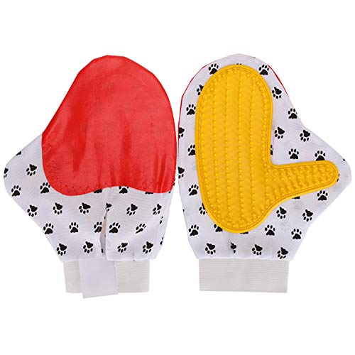 SALUTUYA Guante de Pelo para Mascotas, muñeca Ajustable para Perros y Gatos, Guante de Masaje para baño, Guante de Aseo, adopte Guantes de Goma para Mascotas, para Mascotas de Pelo Largo/Corto /