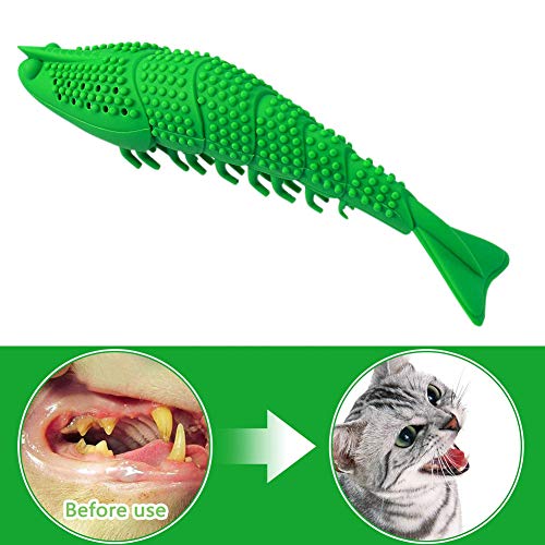 Sansund Cepillo de Dientes Gatos, Juguete para Masticar, Forma de Cangrejo, Limpieza de Dientes de Gatito y Cuidado Dental