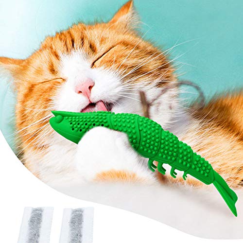 Sansund Cepillo de Dientes Gatos, Juguete para Masticar, Forma de Cangrejo, Limpieza de Dientes de Gatito y Cuidado Dental