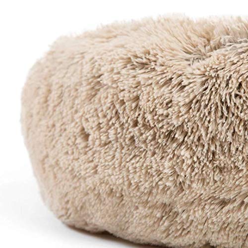 S/C ShengChang - Cama para perro calmante original en pelo peludo, lavable a máquina, cama para mascotas en varios tamaños (M:35 x 35 pulgadas, blanco)