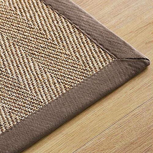 SCAHUN Alfombra De Sisal,Felpudo Borde De AlgodóN No Tejido Fondo Antideslizante Sala Mesa De Café Alfombra Rascador De Gato Alfombra,Brown-50×80CM