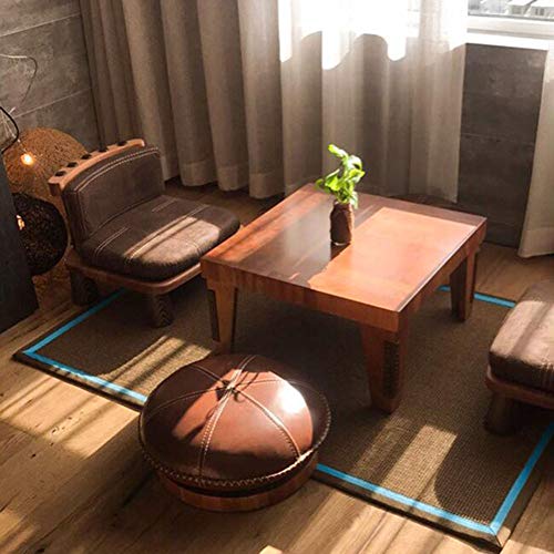 SCAHUN Felpudo Estera De Sisal Natural,Borde Bicolor con Respaldo Antideslizante No Tejido Resistente Al Desgaste Rascador De Gato Multifuncional,Blue-50x80cm
