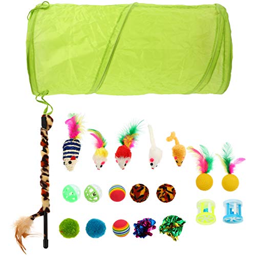 Scicalife 21 Unidades de Juguetes para Gatos Surtidos de Juguetes para Gatos Juguetes Interactivos para Gatos Bolas de Arruga para Gatos Cachorros Gatitos Gatitos