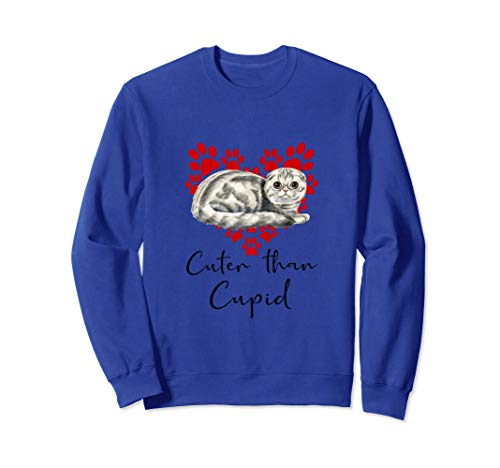 Scottish Fold Cuter Than Cupip Gato Día San Valentín Sudadera