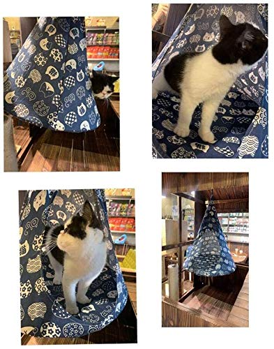 SCRT Colgando Cama del Gato del Perro casero Hamaca Hamaca Cama de Gato (Color : Blue Cat, Size : 45×45×56 cm)