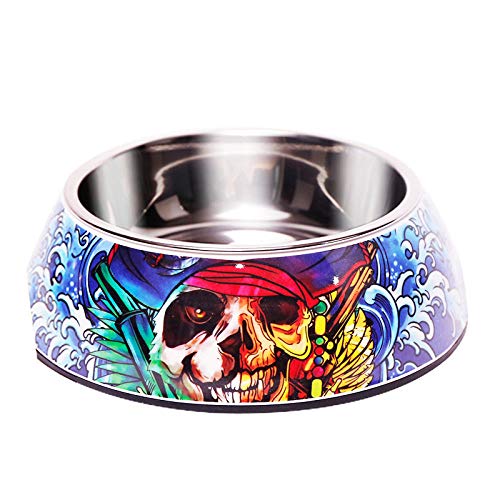 SDSQSCL Comedero Perro Gato,Antideslizante Material Acero Inoxidable Duradero Pet Food Bowl/Recipiente De Alimentación/Tazón De Agua,Color Dominante Forma Craneal para Más Fácil Alcanzar Los Alimento