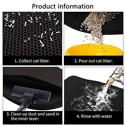 SENDILI Estera de Arena de Doble Capa para Gatos - Estera de Impermeable Alfombra de Arena para Gatos - EVA no tóxica Estera de Arena para Gatos