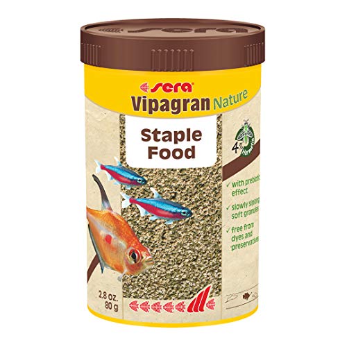Sera Vipagran Nature Alimento Principal en Forma de granulado Blando con un 4% de harina de Insectos, 250 ml, 250