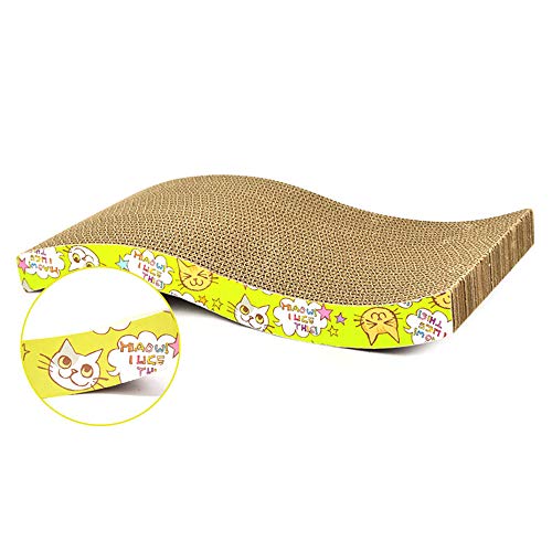 SH 2 Pack Rascador de Gatos de cartón, rascador Curvado para Gatos, Almohadilla de Repuesto para rascar Gatos, Reversible, Almohadilla rascador para salón, sofá Cama