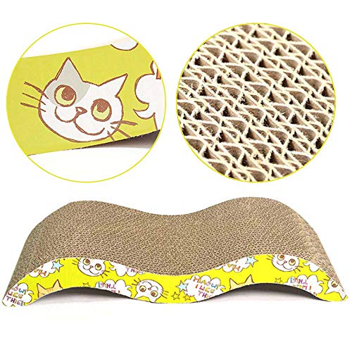 SH 2 Pack Rascador de Gatos de cartón, rascador Curvado para Gatos, Almohadilla de Repuesto para rascar Gatos, Reversible, Almohadilla rascador para salón, sofá Cama