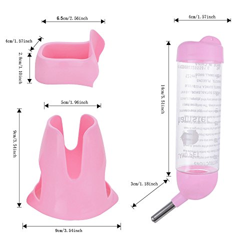 ShareWe Botella de Agua para Animales Dispensador Waterer Automático con Recipiente Tapa para Mascotas Gato Hamsters Ratas Cobayas Hurones Rabbits Conejos Animales pequeños