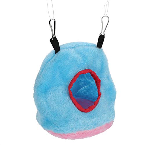 Sheens Peluche Nido Esponjoso Pájaro Hamaca Colgante Cueva Happy Hut Hideaway Casa a Prueba de Viento para hámster Loro Guacamayo Cacatúa Agapornis(Azul 18)