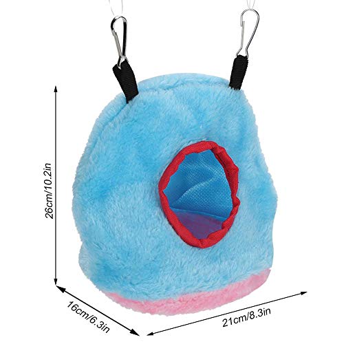 Sheens Peluche Nido Esponjoso Pájaro Hamaca Colgante Cueva Happy Hut Hideaway Casa a Prueba de Viento para hámster Loro Guacamayo Cacatúa Agapornis(Azul 18)