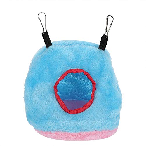 Sheens Peluche Nido Esponjoso Pájaro Hamaca Colgante Cueva Happy Hut Hideaway Casa a Prueba de Viento para hámster Loro Guacamayo Cacatúa Agapornis(Azul 18)