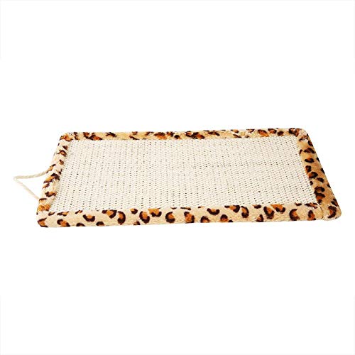 Sheens Tablero de rascado de Gato Rascador de Garra de rascado de sisal Natural Rascador de Mascotas para Gatos Muebles de protección de Gatitos(Estampado de Leopardo)