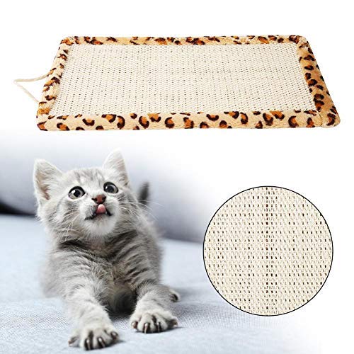 Sheens Tablero de rascado de Gato Rascador de Garra de rascado de sisal Natural Rascador de Mascotas para Gatos Muebles de protección de Gatitos(Estampado de Leopardo)
