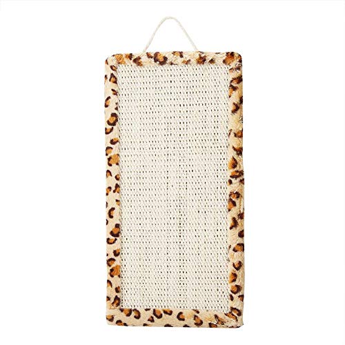Sheens Tablero de rascado de Gato Rascador de Garra de rascado de sisal Natural Rascador de Mascotas para Gatos Muebles de protección de Gatitos(Estampado de Leopardo)