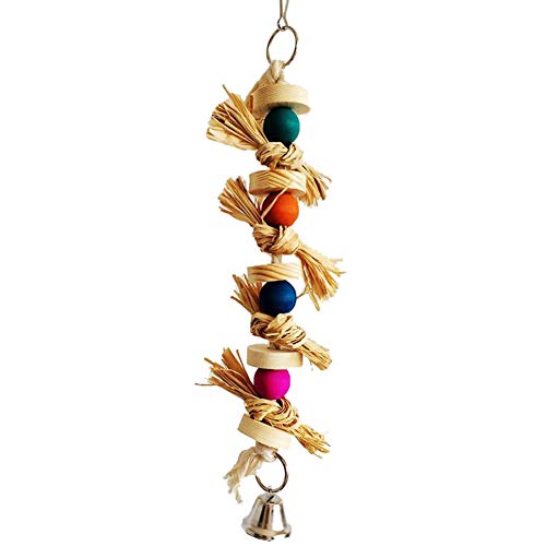 Shouhengda Masticar Juguete, Cotorra de Juguete de pájaro Natural Masticar Juguete Natural Loro pájaro muerde Bola de Swing, Juguetes agresivos Chew, Regalo Interactivo de Juguetes para
