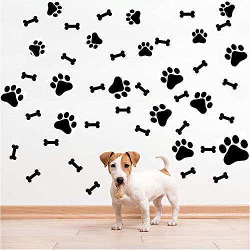 SITAKE 76 pegatinas para decoración de perros, 40 pegatinas para mascotas con estampado de pata de perro y 36 pegatinas para huesos de perro, pegatinas para la habitación de niñas y niños