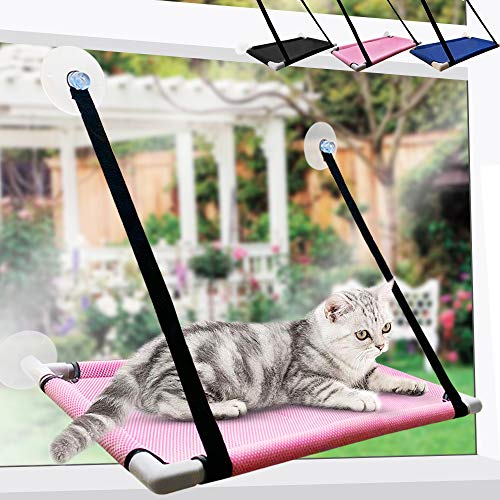 SKRTUAN - Hamaca para gatos, ventanas, accesorios, cama para gatos, 60 x 35 cm, para gatos, estable tumbona para gatos, para gatos, con espacio