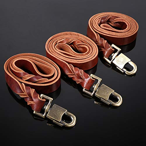 Smandy Correa de Perro de Cuero, 1pc Collar y Correa de Perro de Cuero Suave en la Cadena Trenzada del Animal doméstico de la Ventaja del Ancho del Entrenamiento del Perro 2.5cm(2.5 x 120cm)