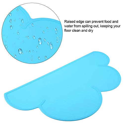 Smandy Esteras de alimentación, Comida de Silicona en Forma de Nube Plato de alimentación de Plato de Plato Placemat para Cachorro de Perro Mascota(Azul)
