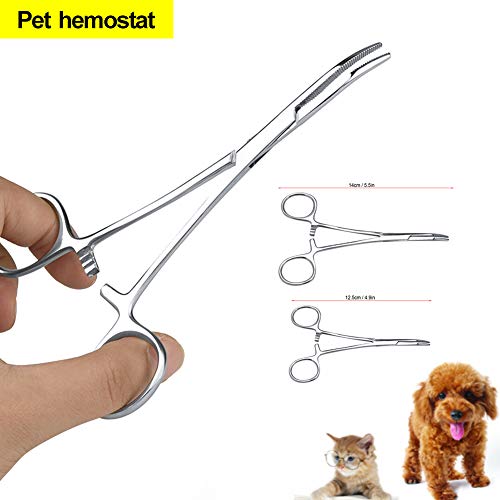 Smandy Oreja de Mascotas Fórceps de Bloqueo Oreja de Perro Extractor de Cabello Peluquería de Mascotas Tijera Peluquería de Perro Pinzas de sujeción, Cuidado de Animales Fuerte y Fuerte(S)