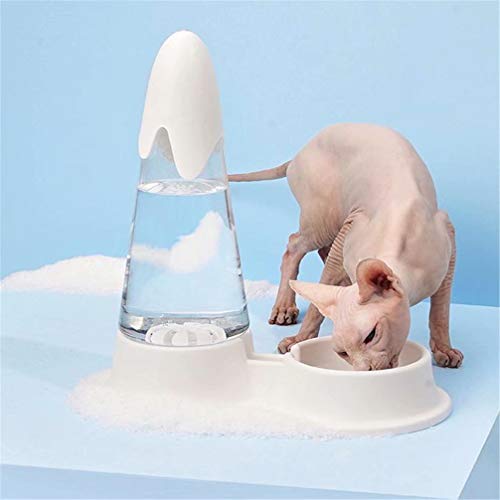 Snow Mountain - Dispensador automático para mascotas, diseño de montaña de nieve, color blanco