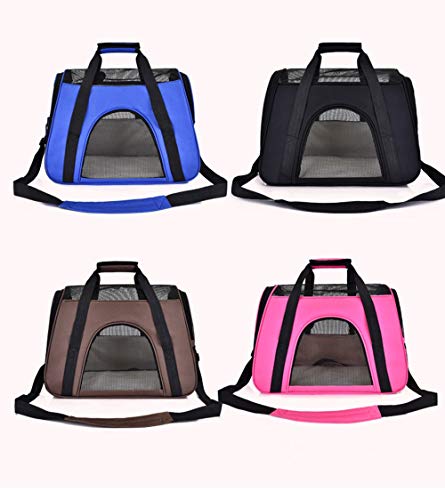 Solo Bolso del Animal Doméstico Bolso De Hombro Perro Gato Portátil Bolsa De Viaje Transpirable Anti-Captura Perro Jaula (Color : Black)