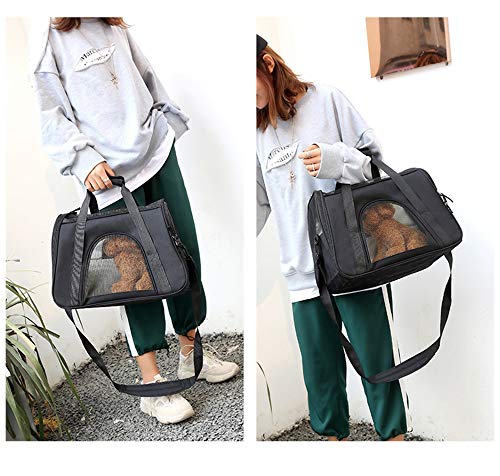 Solo Bolso del Animal Doméstico Bolso De Hombro Perro Gato Portátil Bolsa De Viaje Transpirable Anti-Captura Perro Jaula (Color : Black)