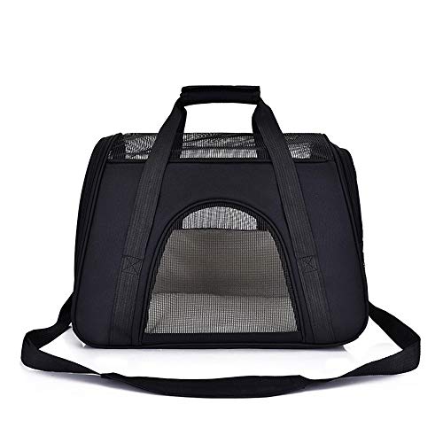Solo Bolso del Animal Doméstico Bolso De Hombro Perro Gato Portátil Bolsa De Viaje Transpirable Anti-Captura Perro Jaula (Color : Black)
