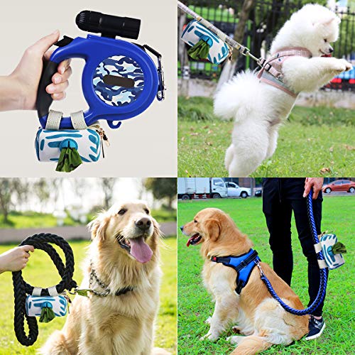 Soporte para bolsas de basura de perro, dispensador de bolsas de basura para mascotas, accesorio de correa, tela Oxford 600D, dispensador de bolsas de basura portátil con cremallera de metal duradero