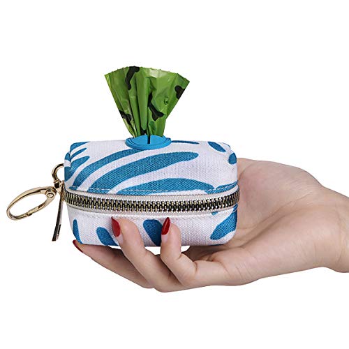 Soporte para bolsas de basura de perro, dispensador de bolsas de basura para mascotas, accesorio de correa, tela Oxford 600D, dispensador de bolsas de basura portátil con cremallera de metal duradero