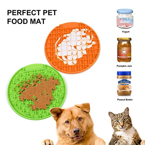 SSHELII - Alfombrilla grande con succión para perros y gatos, alfombrilla de alimentación lenta para promover la salud, manteca de cacahuete para perros (no tóxica, antideslizante, paquete de 2)