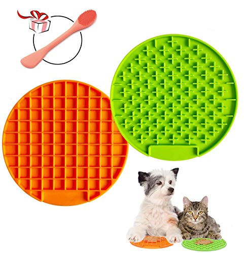 SSHELII - Alfombrilla grande con succión para perros y gatos, alfombrilla de alimentación lenta para promover la salud, manteca de cacahuete para perros (no tóxica, antideslizante, paquete de 2)