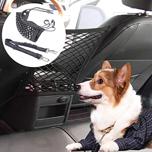 STARROAD-TIM - Barrera de Seguridad Ajustable para el Asiento del Coche para Mascotas con Barrera de Seguridad Ajustable para el Asiento Trasero del Coche Ajuste Universal