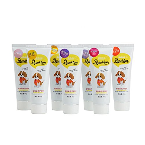 Steellwingsf 80g Mascota Perro Gato Animales Coloración Cabello Tintes Tintes Tintes Pigmento Agente Suministros (Precioso Rosa)