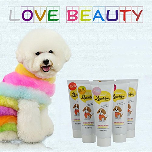 Steellwingsf 80g Mascota Perro Gato Animales Coloración Cabello Tintes Tintes Tintes Pigmento Agente Suministros (Precioso Rosa)