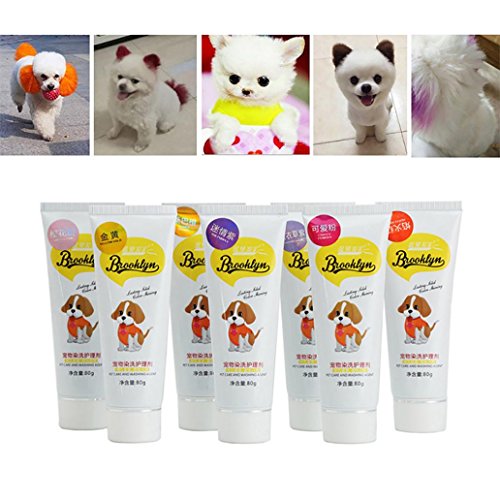 Steellwingsf 80g Mascota Perro Gato Animales Coloración Cabello Tintes Tintes Tintes Pigmento Agente Suministros (Precioso Rosa)