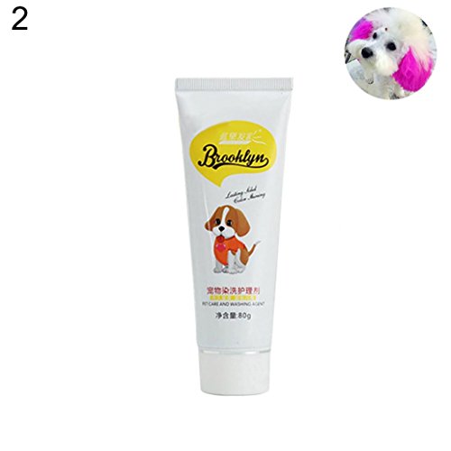 Steellwingsf 80g Mascota Perro Gato Animales Coloración Cabello Tintes Tintes Tintes Pigmento Agente Suministros (Precioso Rosa)