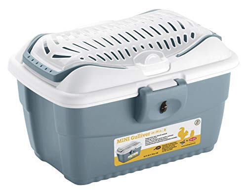 STEFANPLAST Transportín Mini Gulliver, 40x24x30cm, Blanco/Azul (adviento-22), Perro